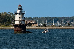 Old Rustic Hog Island Shoal Light in Rhode Island